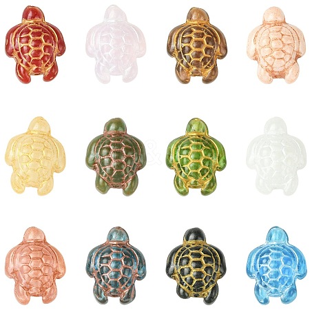 12Pcs 12 Colors Handmade Lampwork Beads LAMP-CJ0002-46-1