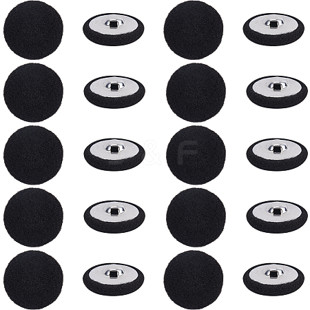 Gorgecraft 20Pcs Iron with Cloth Buttons BUTT-GF0003-76A-1