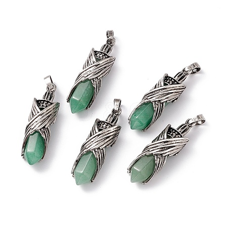 Natural Green Aventurine Pointed Pendants G-H281-01I-1