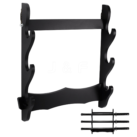 3-Tier MDF Board Wall Mounted Sword Display Rack ODIS-WH0043-256B-1