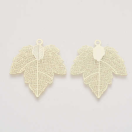 Autumn Theme Brass Filigree Pendants LS-KK-T048-057G-NF-1