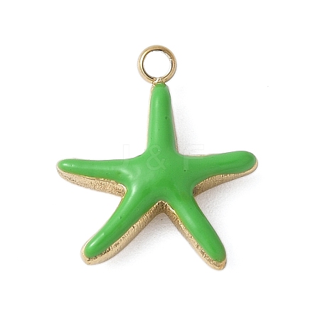 304 Stainless Steel Enamel Charms LS-STAS-G353-03G-07-1