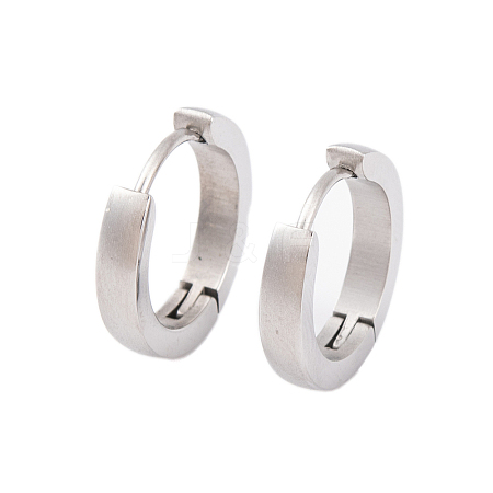 Tarnish Resistant Frosted 304 Stainless Steel Huggie Hoop Earrings for Women EJEW-C096-31C-P-1