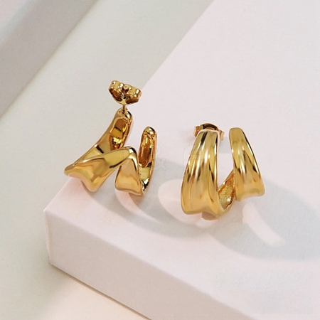 304 Stainless Steel Stud Earrings EJEW-L317-01G-02-1