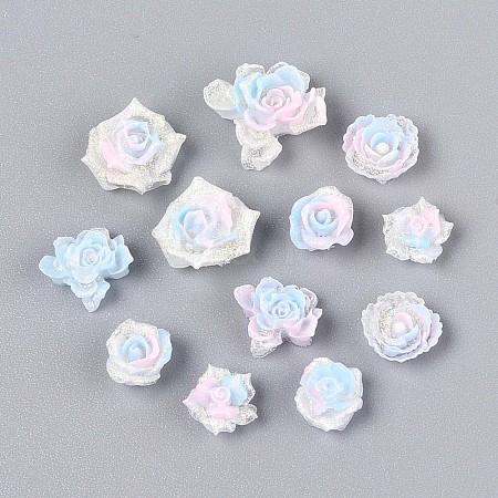 Luminous Flower Resin Cabochons CRES-T025-10B-1