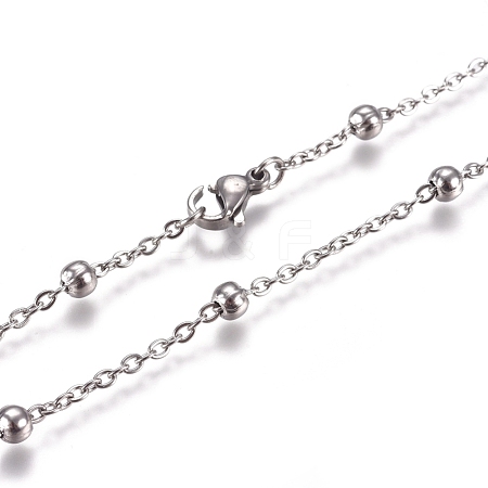 Non-Tarnish 304 Stainless Steel Cable Chain Necklaces NJEW-L159-08A-P-1