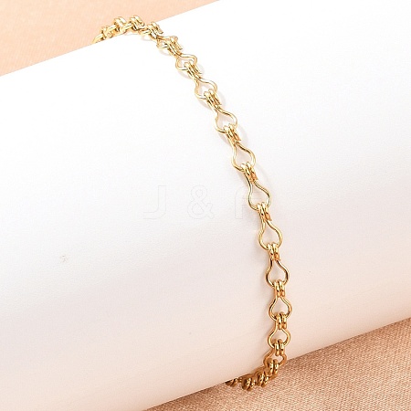 201 Stainless Steel Bulb Link Chain Bracelets for Women BJEW-G767-01B-G-1