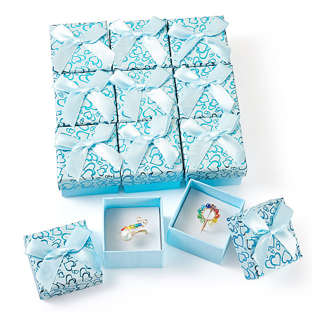 Bowknot Cardboard Paper Ring Gift Storage Boxes CON-TAC0001-16E-1
