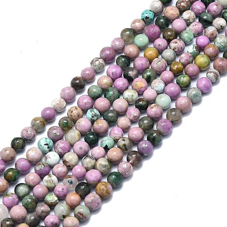 Natural Lepidolite/Purple Mica Stone Beads Strands G-F715-113A-1