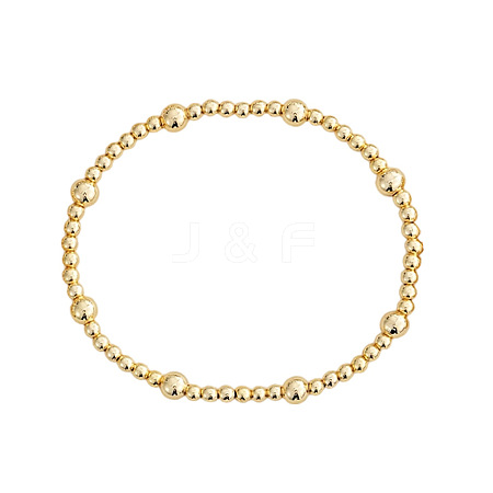 Brass Round Beadas Bracelets UF8156-2-1