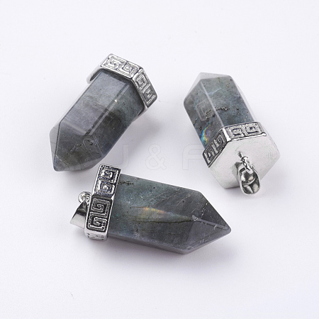 Natural Labradorite Pointed Pendants G-E442-03N-1