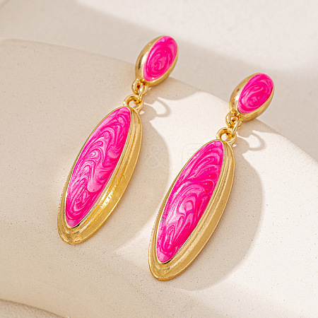 Alloy Enamel Dangle Stud Earrings FS-WG80632-01-1