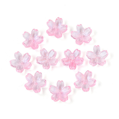 Baking Paint Transparent Glass Bead Caps DGLA-N014-06A-06-1