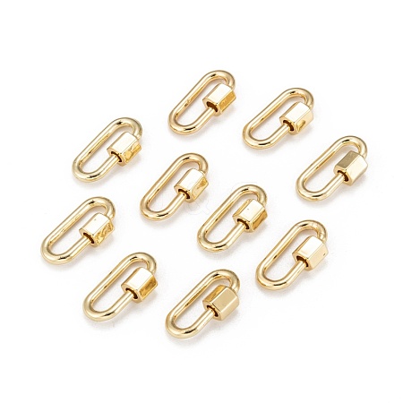 Brass Screw Carabiner Lock Charms X-KK-T047-08G-1