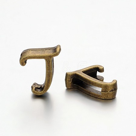 Tibetan Style Antique Bronze Plated Alloy Letter Slide Charms LS-PALLOY-J542-L-NF-1