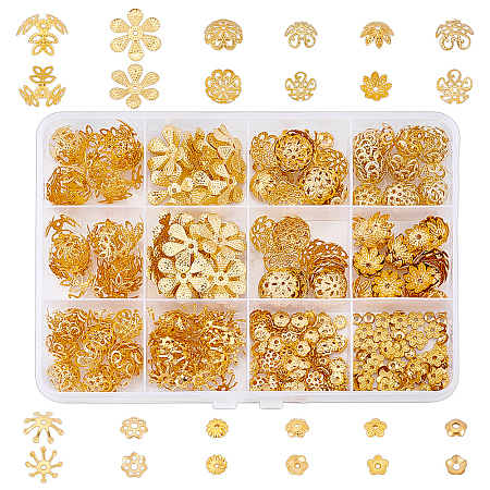 480Pcs 12 Styles Iron Bead Caps Kits IFIN-ME0001-33-1