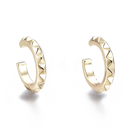 Brass Cuff Earrings EJEW-I249-17G-1