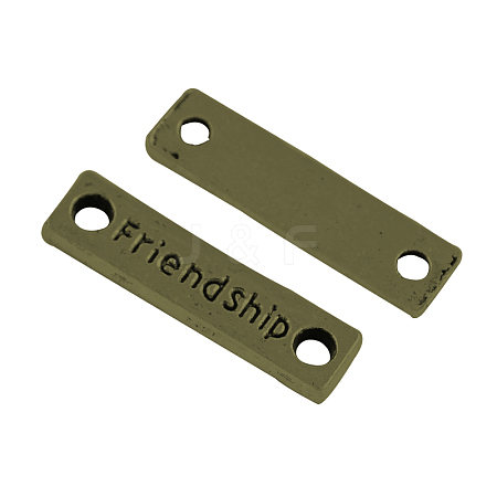 Tibetan Style Alloy Rectangle with Friendship Links connectors TIBE-S242-AB-FF-1