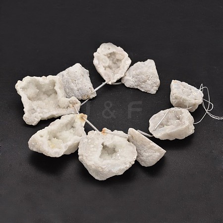 Nuggets Natural Druzy Geode Quartz Crystal Beads Strands G-A142-09-1