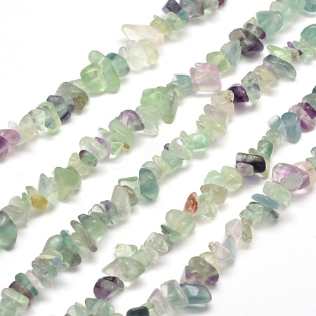 1 Strand Natural Fluorite Chip Bead Strands G-DJ0001-03-1