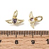 Brass Micro Pave Purple Cubic Zirconia Charms CU-L001-19G-08-3
