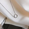 Twist Ring 925 Sterling Silver Cubic Zirconia Pendant Necklaces for Women NJEW-BB72188-B-1