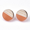 Transparent Resin & Wood Stud Earrings EJEW-N017-003A-D07-2