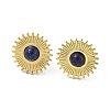 Real 18K Gold Plated 304 Stainless Steel Flat Round Stud Earrings EJEW-Z042-04D-1
