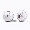 Spray Painted Natural Wooden Beads WOOD-R270-03A-2