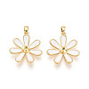 Brass with Enamel Cup Pearl Peg Bails Pin Pendants KK-T079-30G-1