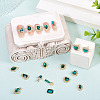 48Pcs 12 Styles Alloy Rhinestone Cabochons MRMJ-TA0001-45A-8