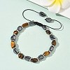 Natural  Tiger Eye
 & Non-magnetic Synthetic Hematite Beaded Braided Bead Bracelets for Men Women BJEW-Z148-08P-04-1