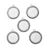 Tibetan Style Alloy Flat Round Pendant Cabochon Settings LS-TIBEP-M022-34AS-1