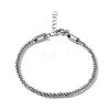 304 Stainless Steel Bone Rope Chain Bracelet for Women BJEW-I311-01C-P-1