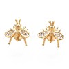 Brass Micro Pave Cubic Zirconia Stud Earring Findings KK-N233-044-01-1