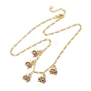 Brass Micro Pave Colorful Cubic Zirconia Ladybug Pendant Necklaces NJEW-A071-08G-4