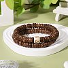 Flat Round Coconut Beads Stretch Bracelets Set BJEW-JB07010-2