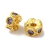 Brass Micro Pave Cubic Zirconia Beads KK-C072-22G-02-1