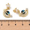 Moon & Star Rack Plating Brass Micro Pave Cubic Zirconia Pendants KK-C037-08G-3