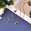 5Pcs Brass Micro Pave Clear & Green Cubic Zirconia Pendants ZIRC-SZ0003-22-4