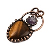 Natural Tiger Eye & Natural Amethyst Pendants G-Z101-06R-06-2