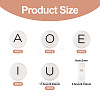 50Pcs 5 Style White Flat Round with Black Letter Silicone Beads SIL-TA0001-49-3