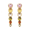 304 Stainless Steel Colorful Cubic Zirconia Tassel Stud Earrings EJEW-Z094-01G-G-4