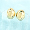 Oval Brass Micro Pave Cubic Zirconia Stud Earrings EJEW-Z164-17G-02-1