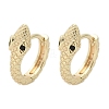 Brass Cubic Zirconia Hoop Earrings EJEW-Q014-08G-2