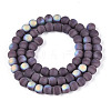 Frosted Opaque Glass Beads Strands GLAA-T032-P6mm-MBB15-2