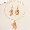 Ethnic Style Brass Cone Tassel Earrings & Necklaces Sets for Women NB2272-5