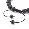 Natural Malaysia Jade(Dyed) & Lava Rock & Synthetic Hematite Braided Bead Bracelet BJEW-JB08144-03-5