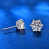 Anti-Tarnish 925 Sterling Silver with Moissanite Rhinestone Earrings AJEW-U007-09P-2