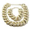 Electroplated CCB Curb Chain Necklace & Bracelets Set SJEW-G084-01G-5